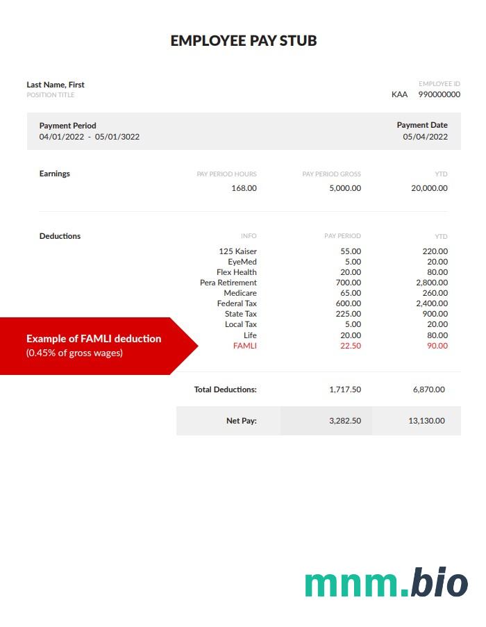 EMPLOYEE pay stub Word and PDF template, version 4